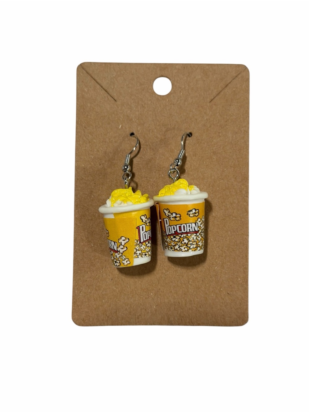 Yellow Popcorn Bucket Dangle Earrings for Women